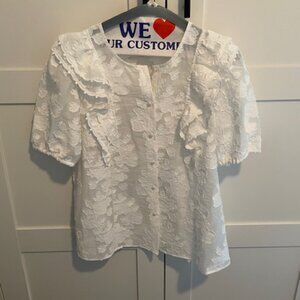 Sezane Jordanna Blouse (NEW WITHOUT TAGS) Size 36 White